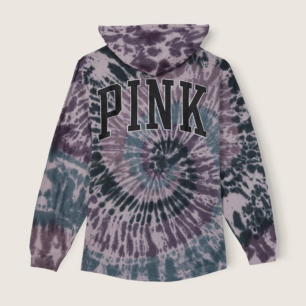 VS PINK COTTON OVERSIZED HOODED T-SHIRT - Picture 4 of 5